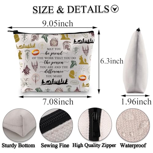 PLITI Lord Rings Inspired Gift Lord Rings Movie Makeup Bag Hobbit Fan Gift May You Be Proud of The Work You Do Zipper Pouch (Be Proud Rings bagU) - Image 2