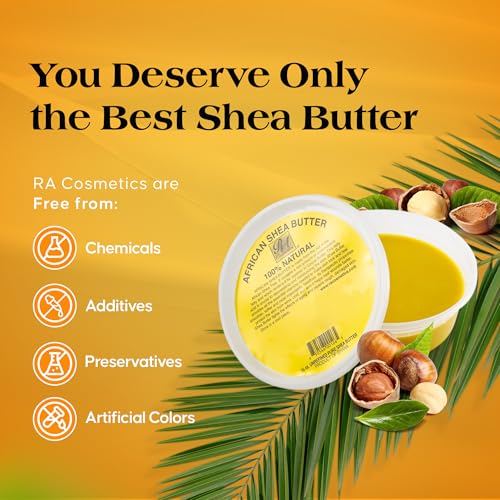 RA Cosmetic's 100% Natural Unrefined Yellow Shea Butter – Pure African Luxury for Skin & Hair - Sourced from Ghana - 16oz Jar - Image 7