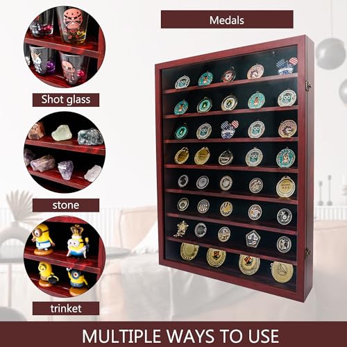 Image of 18*24 Large Shadow Box Frame with Removable Shelves,Shadow Boxes Display Cases for Small collectables,Deep Memory Box Display Case Trinket Shelf for Collection,Coins,Miniatures Figures,Red