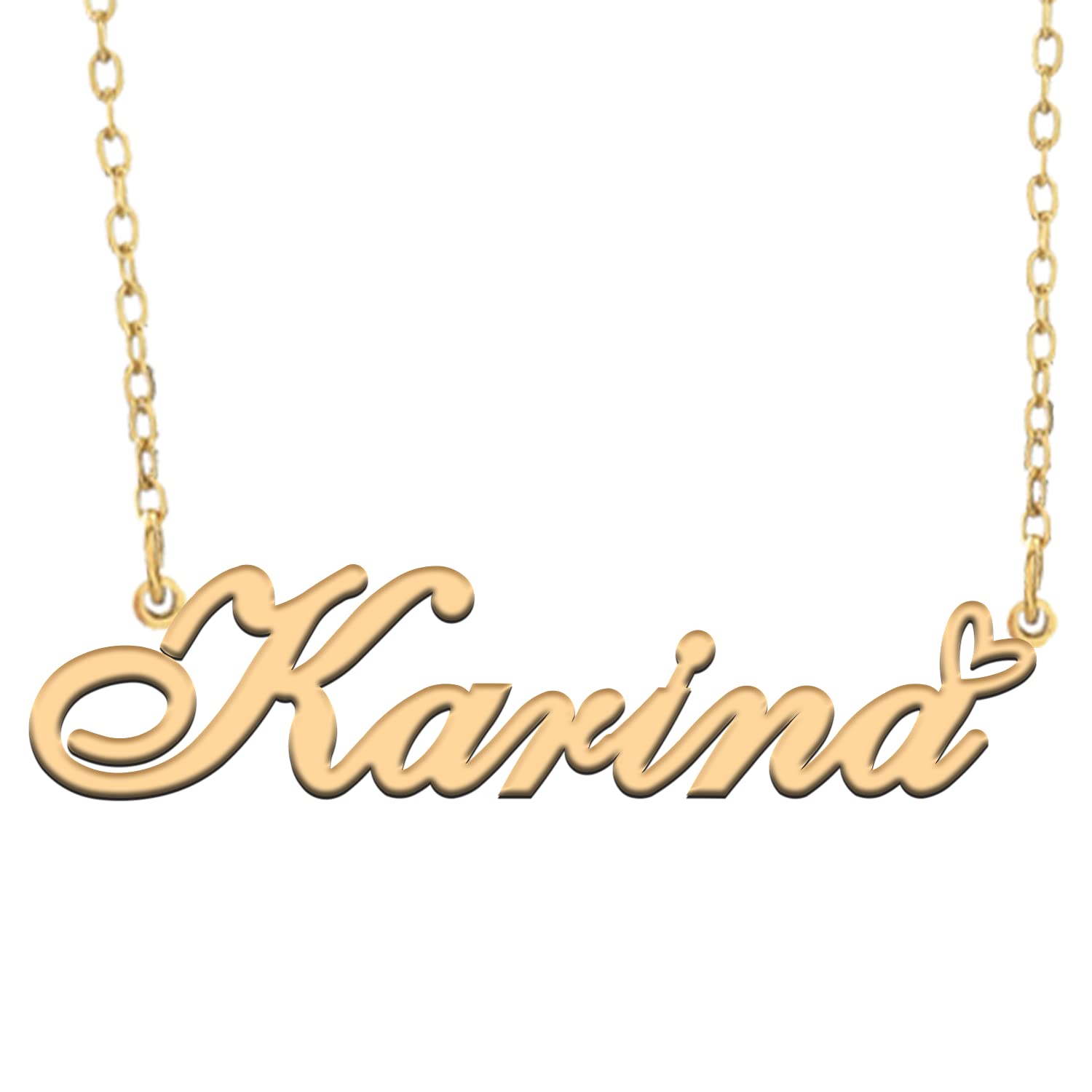 RONKAHSHOW Custom Name Necklace Customized Personalized Pendant Name Necklace with Heart Name Necklace Best Gift for Women Birthday Mother's Day Christmas New Year Wedding