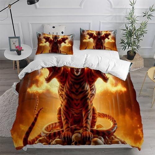 Housse de couette léopard 260x220 cm avec taies en microfibre 3D - 6