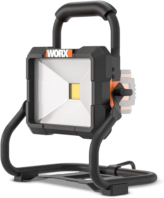 WORX Wx026.9 Lampa Robocza Led, 0 W, 20 V, Szara, 23 X 26 X 24,5 Cm