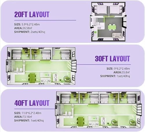 Prefab Tiny Home for Adults – Foldable Modular Container House with Bedroom, Bathroom & Kitchen | Portable Prefabricated Living Unit with Porch, Customizable Modular Tiny House Design - Image 6