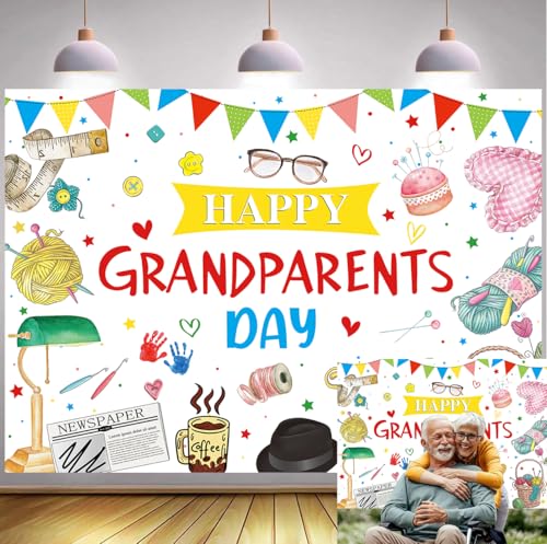 Happy Grandparents Day Backdrop 6x4FT Best Grandparents Ever Photography Background Grandma Grandpa Retirement Party Decorations Supplies Photo Props