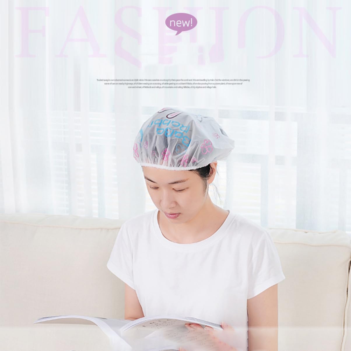 minkissy 27piezas Gorros De Impermeables Para Mujer Reutilizables Estampado De Conejo y Cerdo Gorro De Baño Protector Para y Cuidado Del Cabello