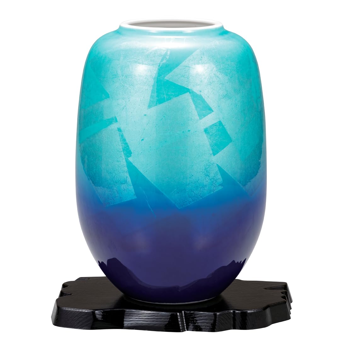 Nakamaru K8-1261 Kutani Ware No. 8 Natsume Vase, Silver