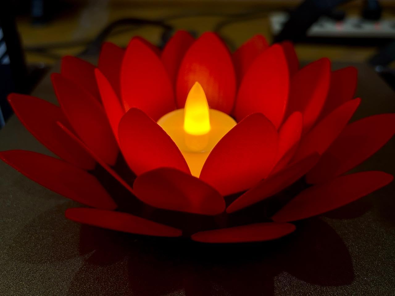 Tealight Lotus Flower Candle Holder for Home Décor, Meditation, Special Occasions, and Festive Lighting (red)-image-39