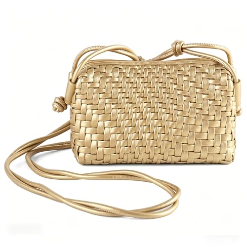 Bolso de bandolera tejido para mujer, pequeño y ligero