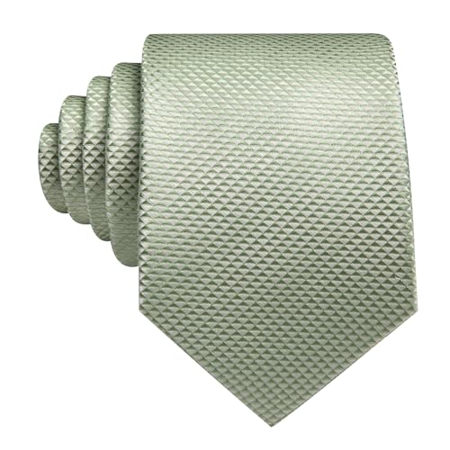 Image of Barry.Wang Plain Men Silk Ties Extra Long Satin Necktie for Wedding Business Handkerchief Cufflinks Set Solid Colors