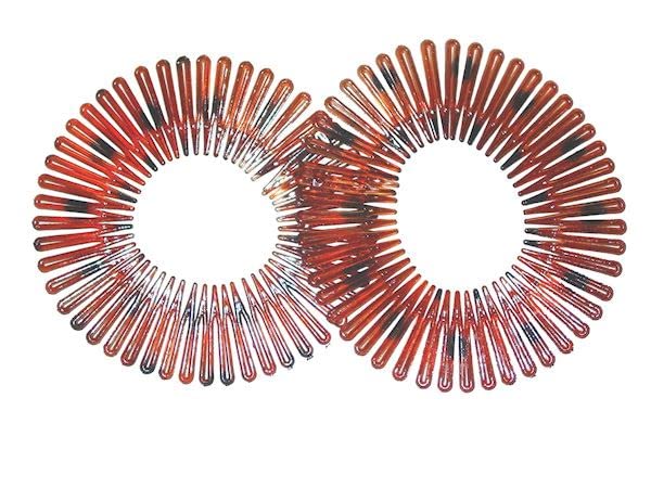 2 Brown Plastic Zig Zag Sports Stretchy Headband Flexi Hair Comb Gym Hair Band for Women Girls by Glitz4Girlz