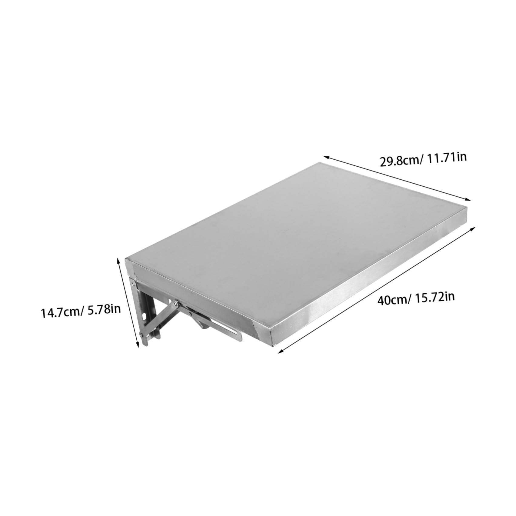 Metall Wandregal Klappbar 40 X 30cm Edelstahl Aufbewahrungsregal für Küche und Badezimmer Wandmontiertes Hängeregal für Gastronomie und Haushalt