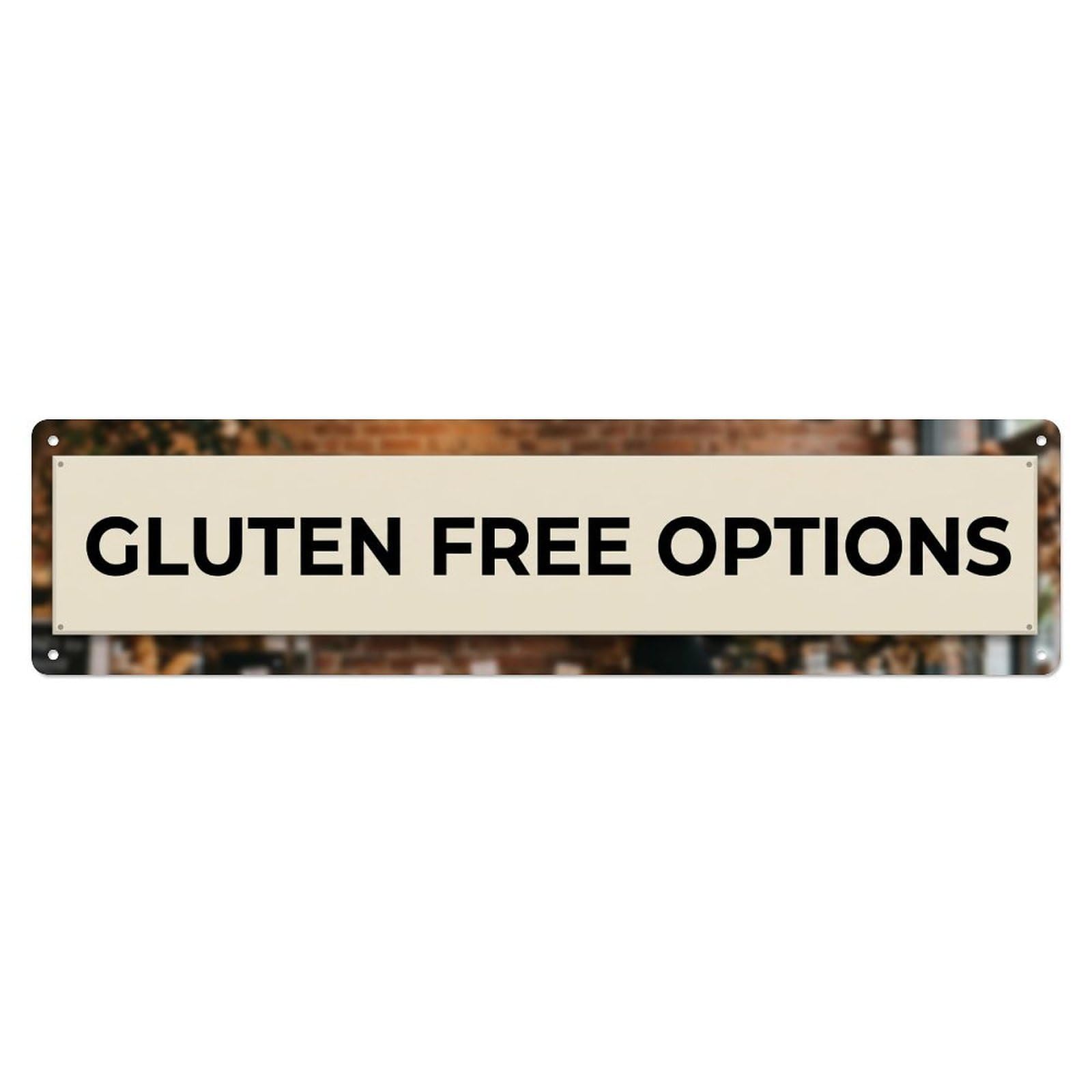 Gluten Free Options Available Metal Tin Sign