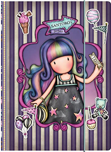 Safta- Gorjuss Carnet à Couverture Rigide avec élastique « Up and Away » 24,8 x 9 x 33,4 cm, 812GJ16, Multicolore