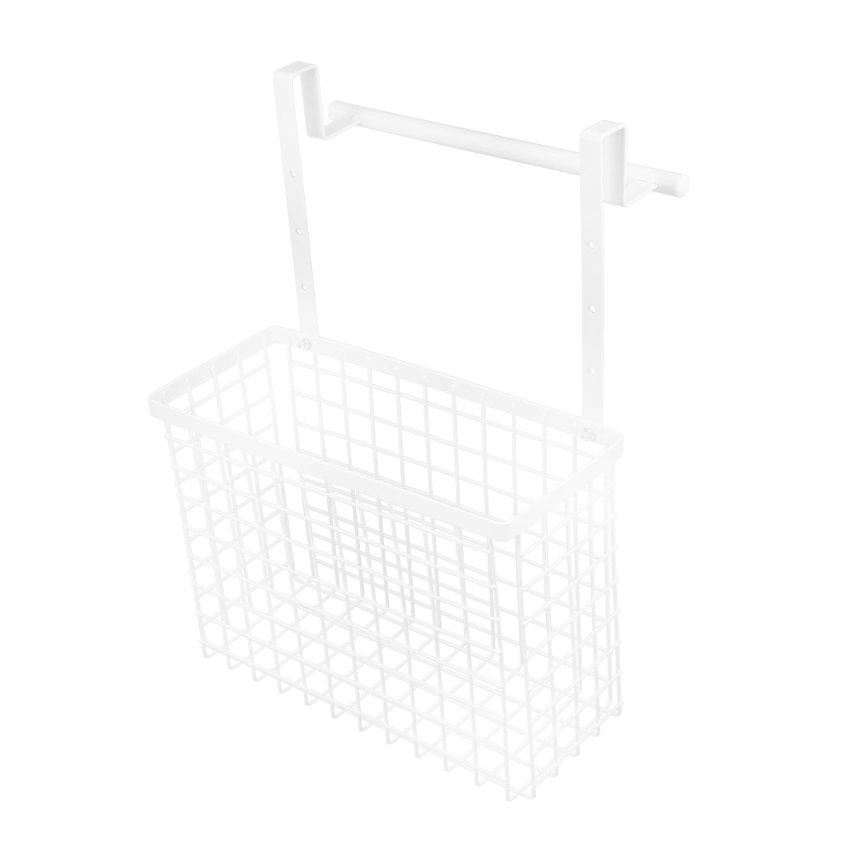 Levemolo Over the Cabinet Door Organizer with Towel Bar Storage Basket for Cutting Board Baking Foil and Wrap Minimalist White Design for Kitchen and Home Decor