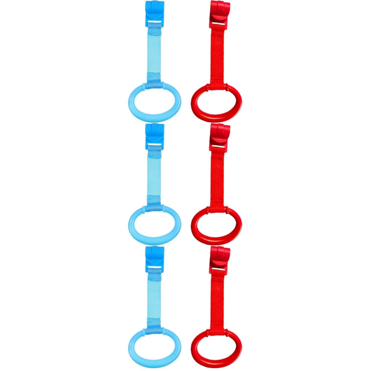 SHOWERORO 3sets Pull Rings for Boys and Girls Toddler Hand Pull Ring Learning to Stand and Walk Toy 2pcs*3