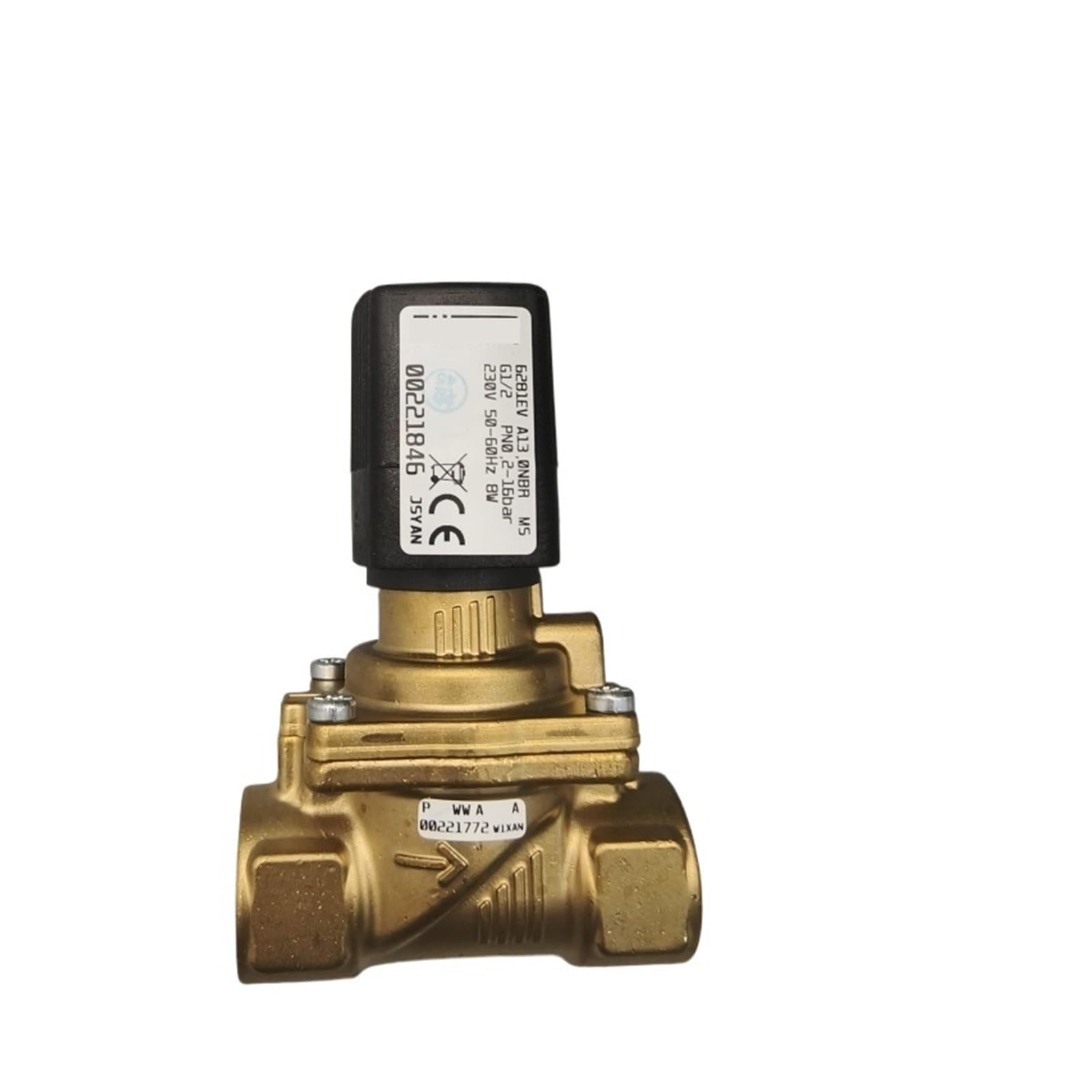 Elettrovalvola 6281 00221846 G1/2 normalmente Chiusa Corpo in Ottone 230 V CA