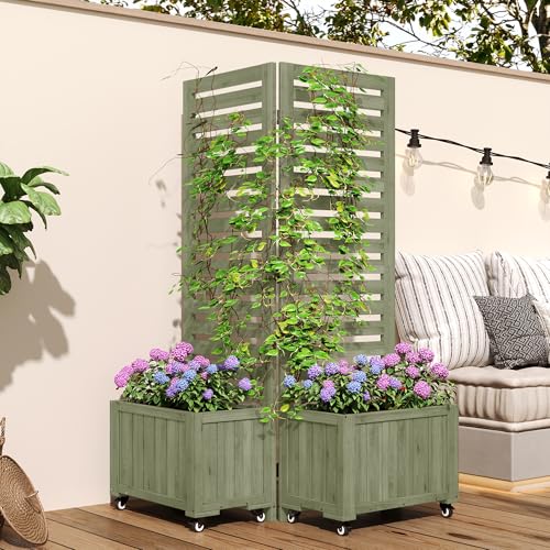 Macetas con Enrejado para trepar, pérgolas para trepadoras, Arcos para jardín, jardineras de Gran Capacidad, pérgolas con Bancos aptas para Jardines, Patios y terrazas