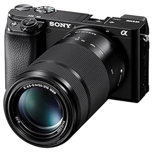 Sony Alpha A6100 Mirrorless Camera with 16-50mm and 55-210mm Zoom Lenses, ILCE6100Y/B, Black
