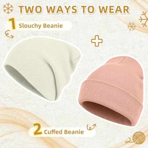 Image of ZOORON 1&2 Pack Beanie for Men Women Slouchy Beanie Hats Winter Knit Caps Soft Ski Hat Unisex