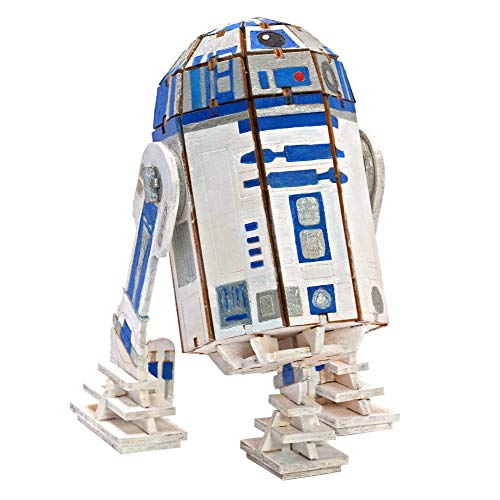 Incredibuilds Star Wars R2-D2 3D Wood Puzzle & Model Figure Kit (81 Pcs) - Build & Paint Your Own 3-D Movie Droid Toy - Holiday Educational Gift For Kids & Adults, No Glue Required, 12+  #TOP1