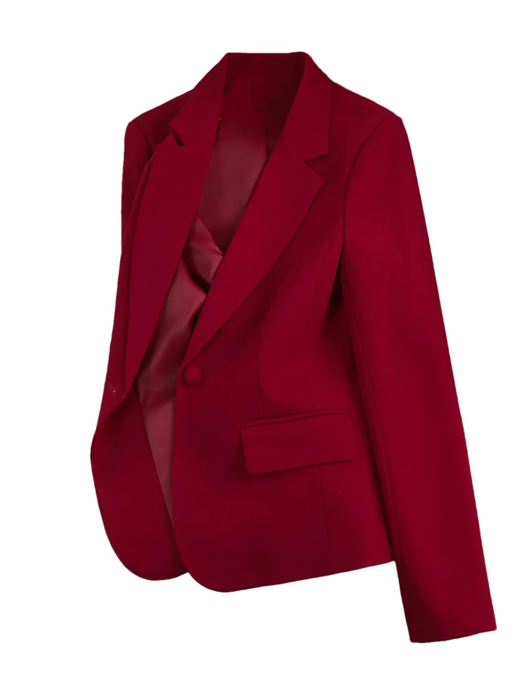 Women Slim Fit O-Neck Casual Blazer Long Sleeve Office Lady Jacket Winter Coat