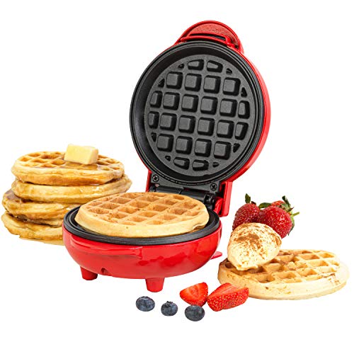 Giles & Posner EK4214GVDEEU7 Mini Waffeleisen, 550 W, Rot, Antihaftbeschichtung waffeleise, amerikanisches Waffeleisen…