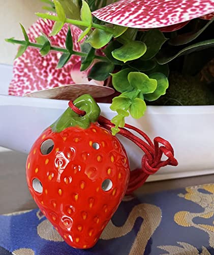 Strawberry 4 Holes Novelty Pendant Ceramic Ocarina. Great Gift, Dexterous, Easy To Carry And Learn. Linn's Arts! #TOP2