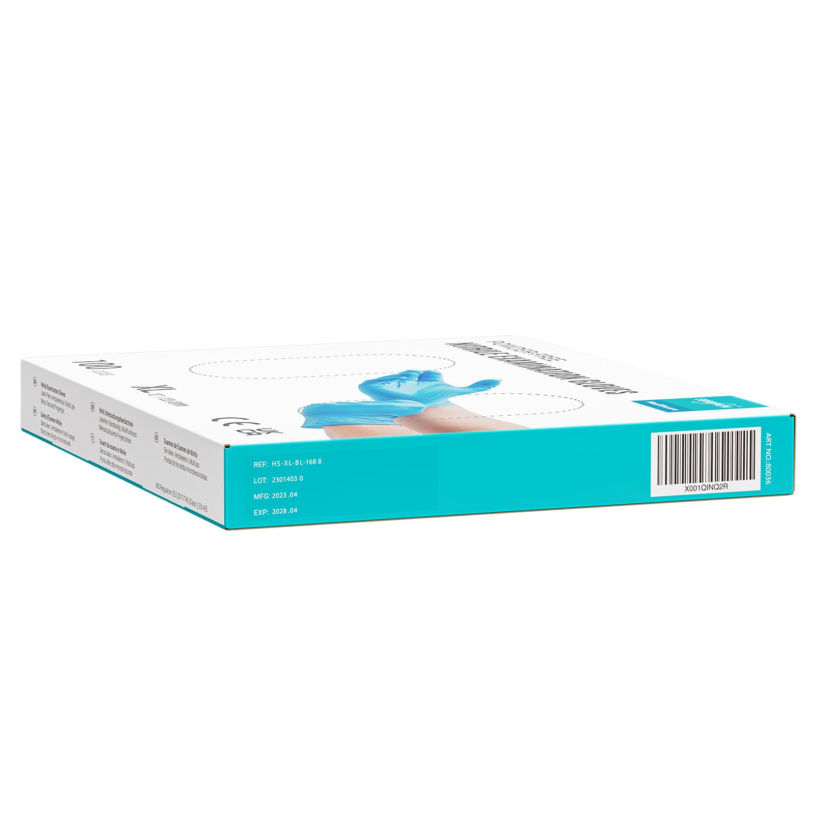 EUROPAPA® 2000 Stück (20x100) Nitrilhandschuhe Box Einweghandschuhe, Einmalhandschuhe, Untersuchungshandschuhe, puderfrei, ohne Latex, unsteril, latexfrei, disposible gloves (XL, Blau)