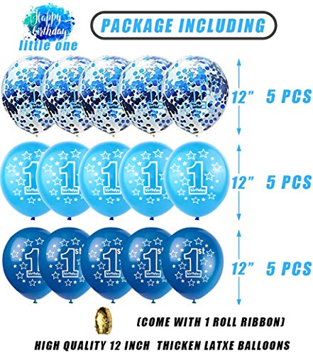 Beishida 1St Boy Happy Birthday Confetti Balloons,First Birthday Decorations 12 Inch Large Navy Blue Latex Helium Balloons Perfect For Baby One Birthday Party Supplies(Pack Of 15) #TOP1