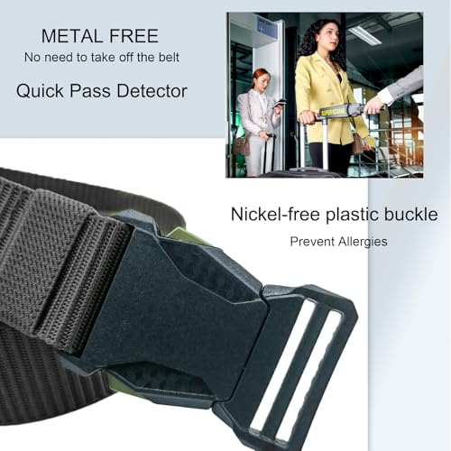 Men's Belt,Nylon Belts for Men with Plastic Buckle,Quick Release Tactical Belt,Sliding Ring Buckle2
