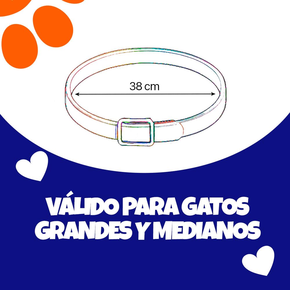 Collar Antiparasitario Gatos - 100% Natural – Protección 8 Meses contra Pulgas, Garrapatas, Mosquitos & Piojos – 38 cm, Impermeable y Ajustable, Uso al Aire Libre (Morado)