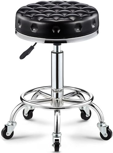 ZXWCYJ Rolling Chair for Vanity,Makeup Beauty Stools for Home Bar Kitchen Office Shop Tattoo Lash Tech Pedicure Massager Barber,Rolling Bar