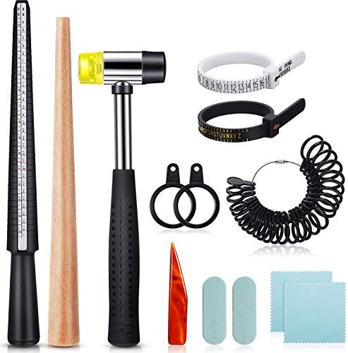 Lenitech Ring Sizer Measuring Tool Set, for Jewelry Sizing Measuring and Making, 11 Pcs