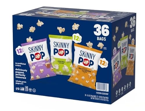 Skinny real Pop Popcorn Variety Pack - Snack Bags Assortment