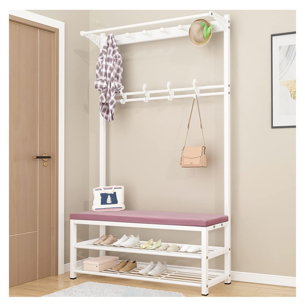 Garment Rail Exquisite Clothes Rail Rack Entryway Bench With Coat Rack Shoe Rack Storage Shelf Organizer Industrial With