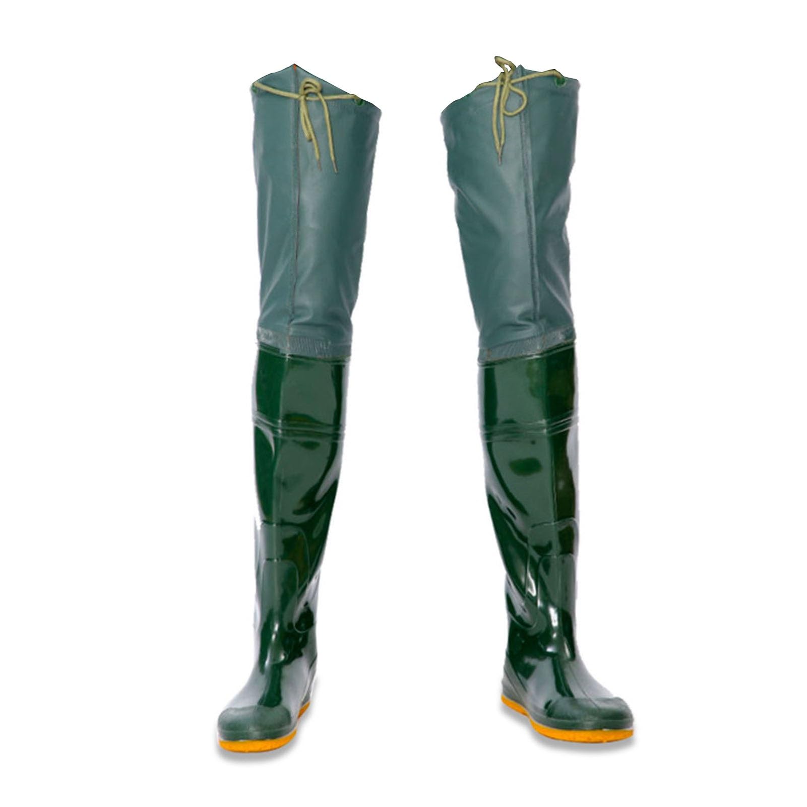 Trampolieri per Anca Stivali da Pesca Impermeabili in PVC da Uomo e Donna, Stivali da Pesca Leggeri con Suola chiodata, Stivali da Pesca Alti Fino al Ginocchio da 60 cm(7 UK)