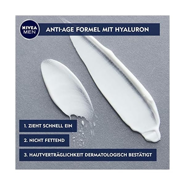 NIVEA MEN Anti-Age Hyaluron Hydro Gesichtsgel (50 ml), Feuchtigkeitsgel mildert selbst tiefe Falten & Anti-Age Hyaluron… – Bild 8