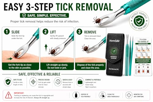 Homesake Stainless Steel Tick Remover Kit
