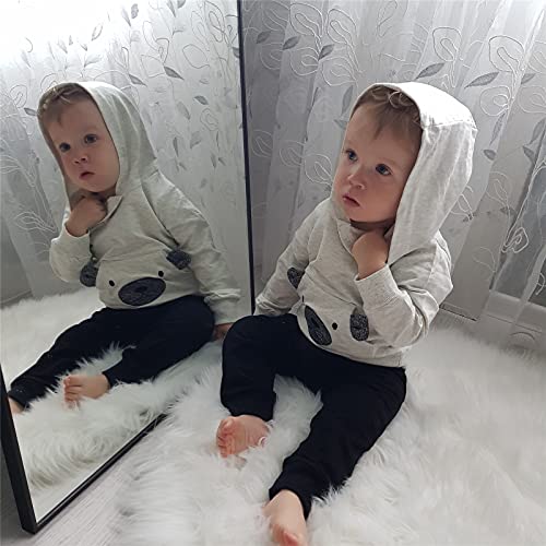 Image of Toddler Infant Baby Boy Clothes Animal Style Long Sleeve Hoodie Tops Sweatsuit Pants Outfit Set