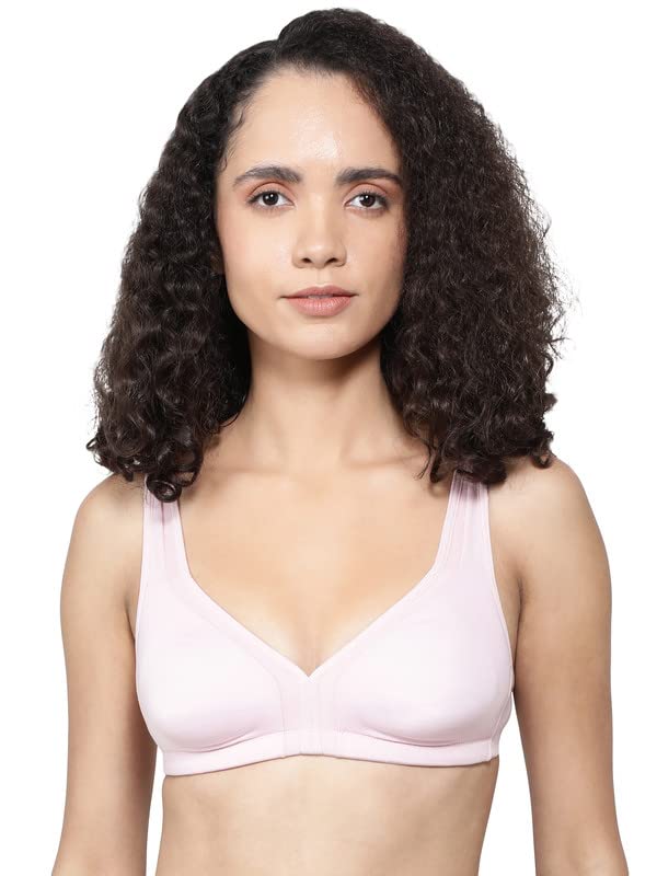 Image of Jockey 1820 Women Wirefree Non Padded Soft Touch Microfiber Elastane Stretch Full Coverage Everyday Bra with Stylised Mesh Panel