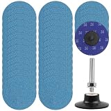 ZORUNNA 3 inch Sanding Discs Roll Lock Quick Change Discs, 30PCS 36 Grit Grinding Disc Set with 1pcs 1/4'' Holder for Die Grinder, Discs & Backing Pad - R-Type Roll Lock Sandpaper Discs