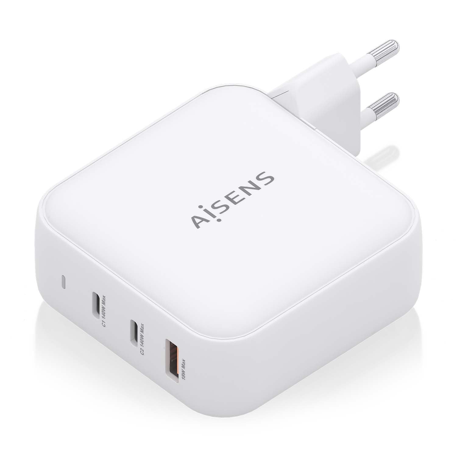 AISENS - ASCH-140W3P030-W - Caricabatterie GAN 140W, 2XUSB-C PD3.1 QC4.0, 1XUSB-A QC3.0, bianco
