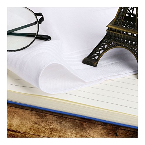 Image of Scotamalone Men's Handkerchiefs 100% Soft Cotton White Hankie Hankerchieves