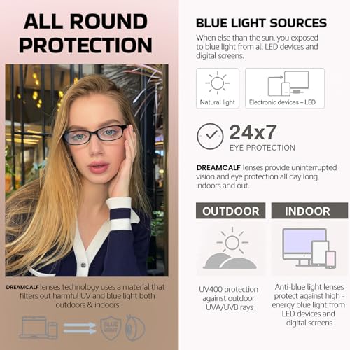 Image of DreamCalf Trendy Fake Glasses Small Rectangle Y2K Eyewear with Anti Blue Light for Women's Cosplay and Daily Style