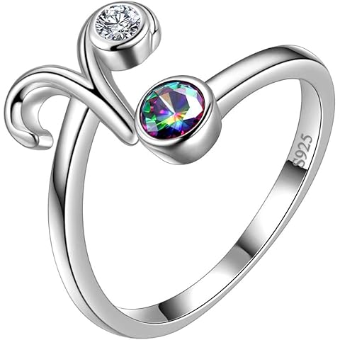 Zodiac Sign Necklace 925 Sterling Silver 12 Constellation Pendant & Rings Horoscope Astrology Jewelry Crystal Cubic Zirconia Birthday