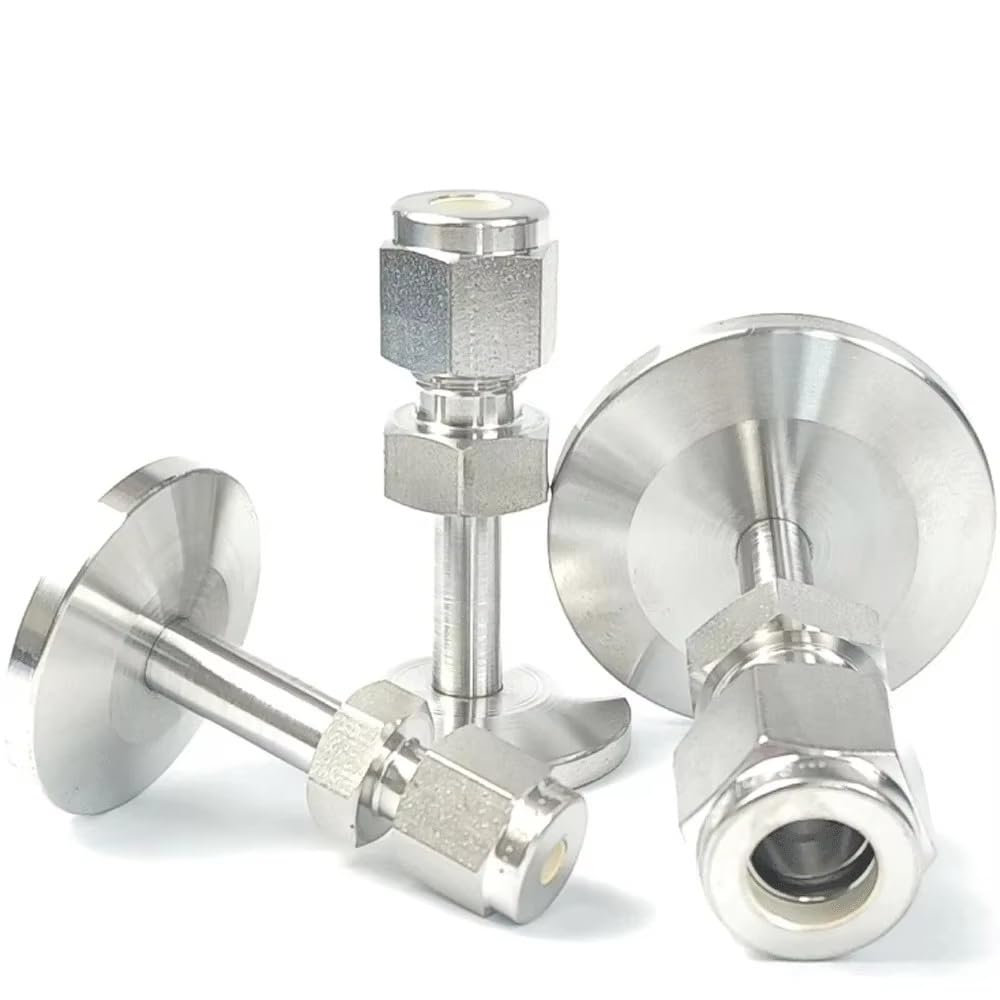 Unión De Compresión Al Vacío KF/NW25, Acoplador De Tubería De Acero Inoxidable SUS316L for Tubo De 3mm, 6mm, 8mm, 10mm, 1/8 ", 1/4", 3/8 ", 1/2", De Diámetro Exterior(KF NW25 To 1/8 Inch)