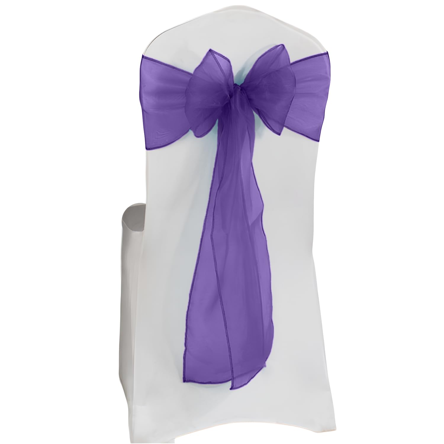 Elegant Event Essentials β Set of 200 - Organza Chair Tie Sashes - Wider Fuller Cover for Wedding Decorations, Birthday, Banquets & Party Events - Chair Cover Sheer Bows, Ribbon - Light Purple