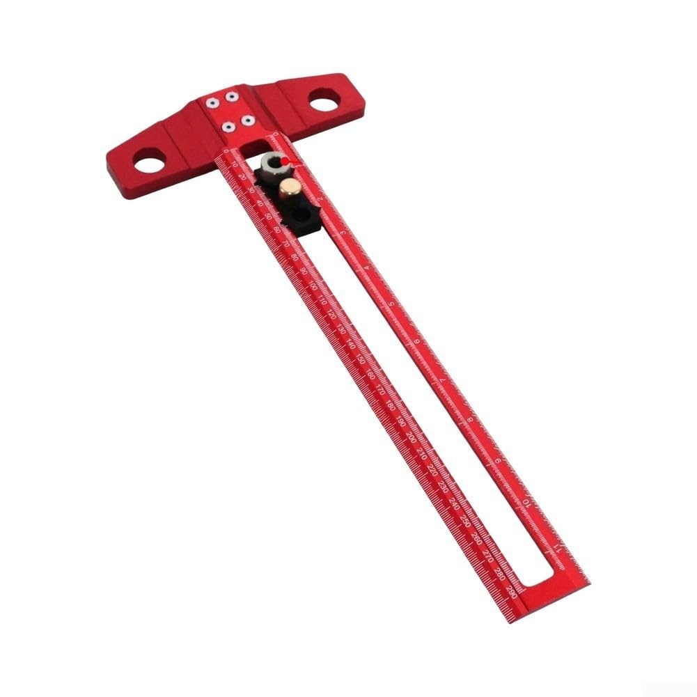 para herramienta Carpintero 30cm Ajustable Perforación Líneas(Red Metric 300MM)