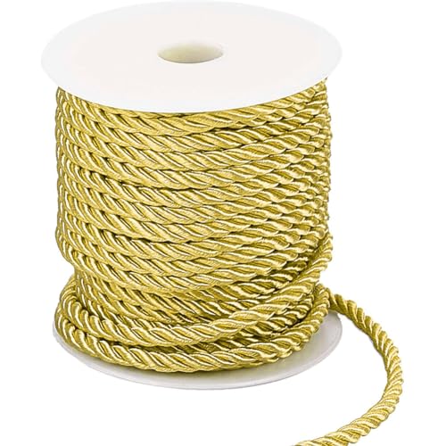 PH PandaHall 5 mm cordón Trenzado Decorativo, 18 m cordón Trenzado de poliéster, 3 Pliegues, Cuerda Decorativa para decoración Interior, embellecimiento de Trajes, Cordones de Bolsa de Navidad, Vara