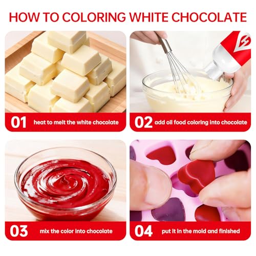 Image of Red Oil Based Food Coloring for Chocolate - Herbeklab 100ml Professional Concentrated Oil Food Dye for Candy Melts, Chocolate, Cake Pops, Strawberries & Baking
